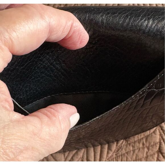 BRIGHTON - Vintage Black Croc-Embossed Leather Small Clutch. Like New! - Picture 13 of 16